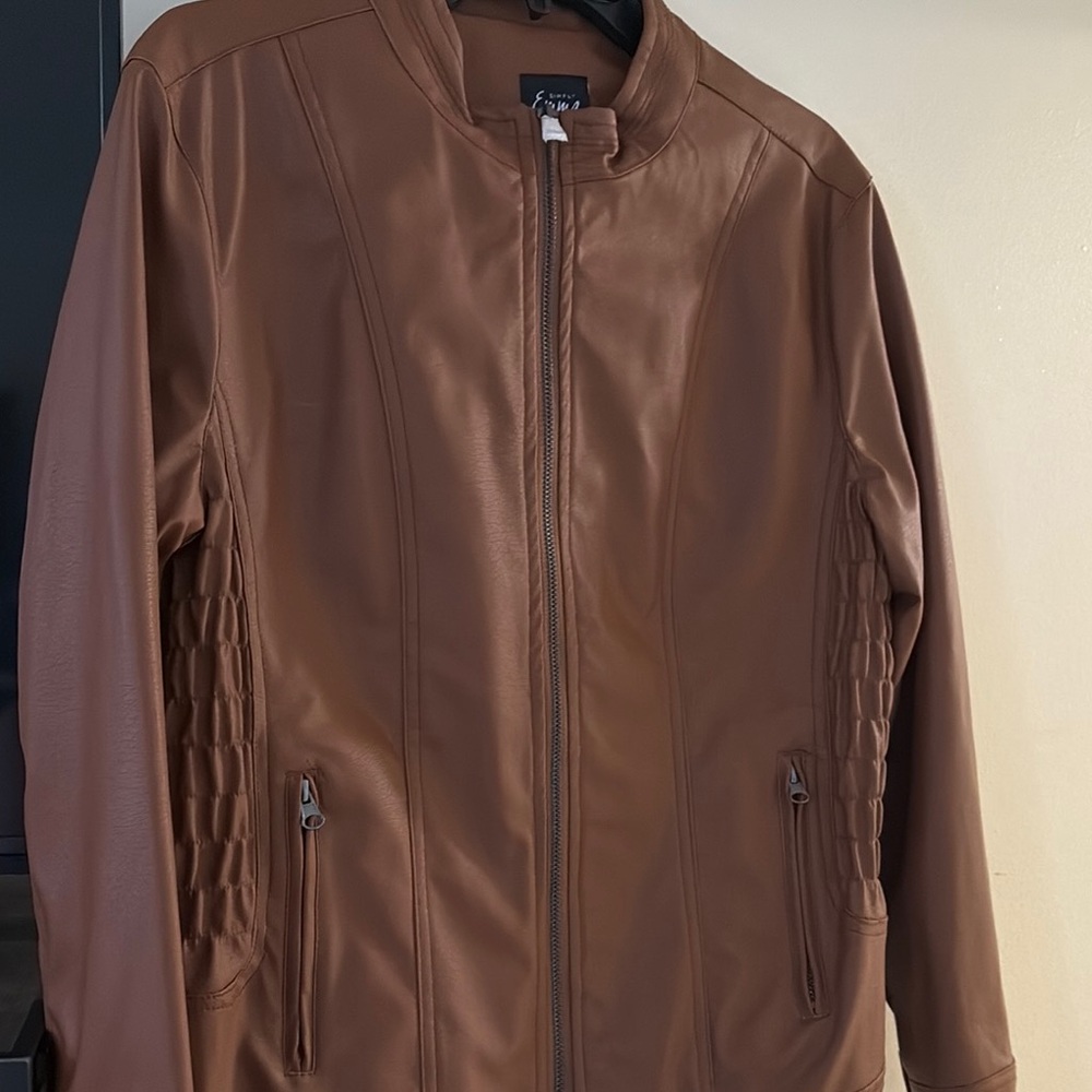 Faded Glory Brown Faux Leather Jacket